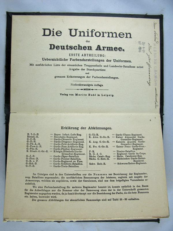 Fascicule sur l'uniformologie de l'armée impériale allemande