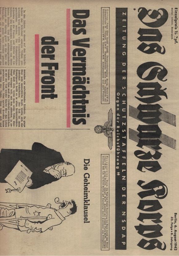 Das Schwarzes Korps - 6 numéros - août/septembre1942