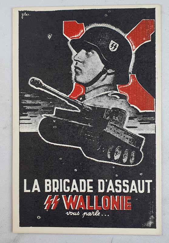 Carte postale de la brigade d'assaut SS Wallonie