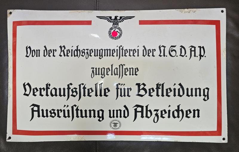 Plaque eémaillée pour magasin de vente articles RZM